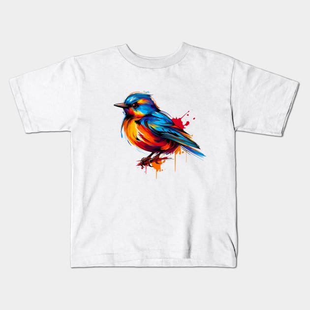 bird with pop art style Kids T-Shirt by gblackid